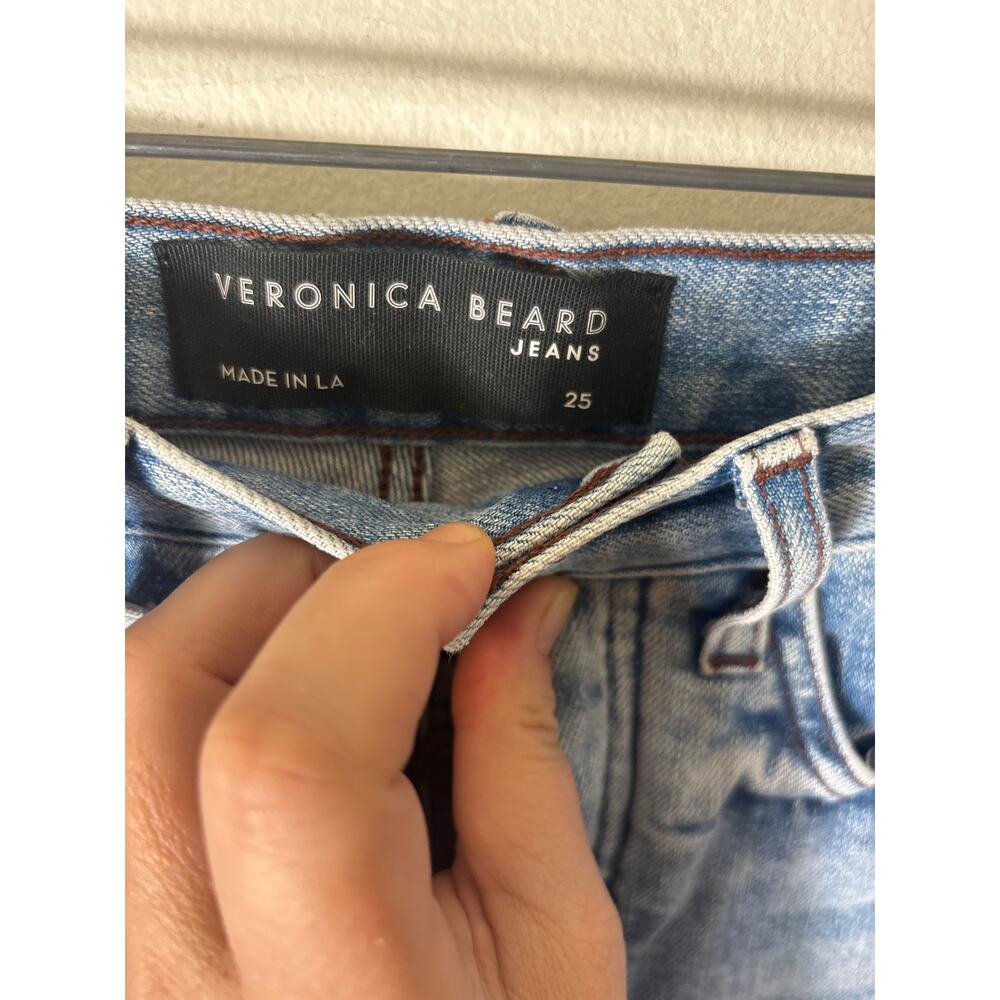 Veronica Beard Slim Straight High Rise Button Fly Denim Sz 25 - Picture 2 of 3